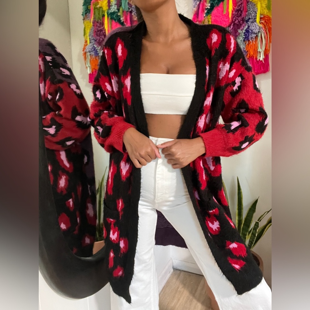 Topshop leopard cardigan